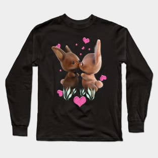 Happy Easter two bunnys Long Sleeve T-Shirt